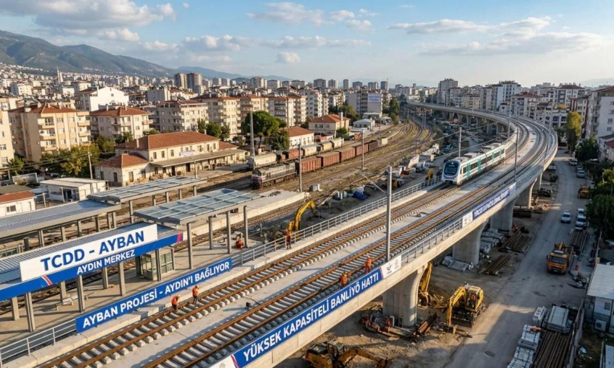 Aydın Büyükşehir Belediyesi'nin yeni toplu taşıma sistemi AYBAN'ı tanıtan bir görsel.