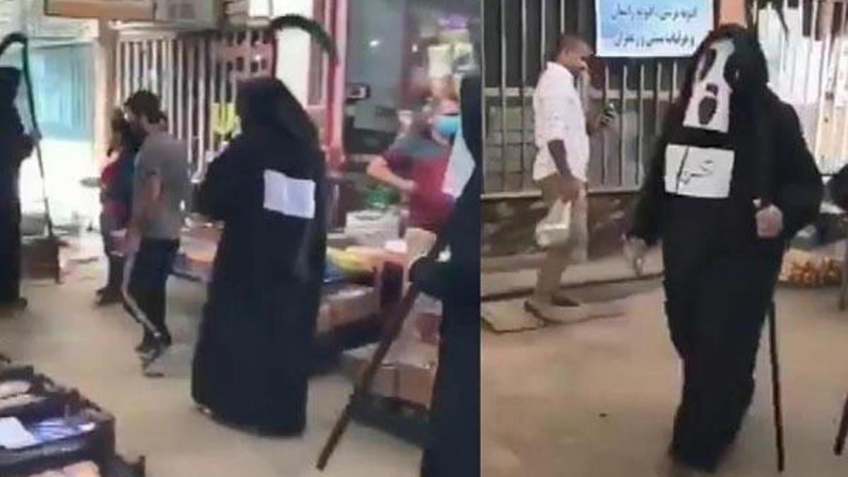 Sokakları bastılar! Azrail kostümüyle...