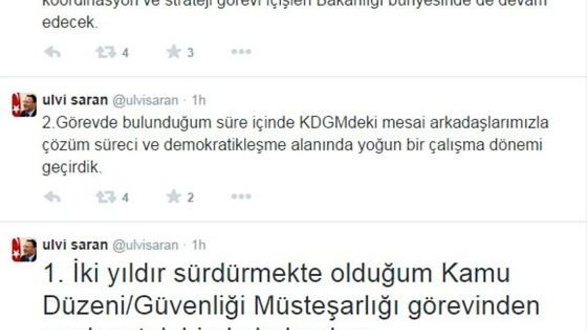 Ulvi Saran görevini bırakıyor