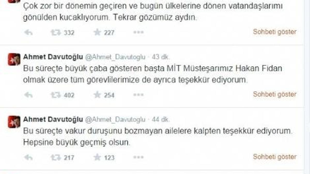 Davutoğlu kurtarma operasyonu için özellikle o isme teşekkür etti