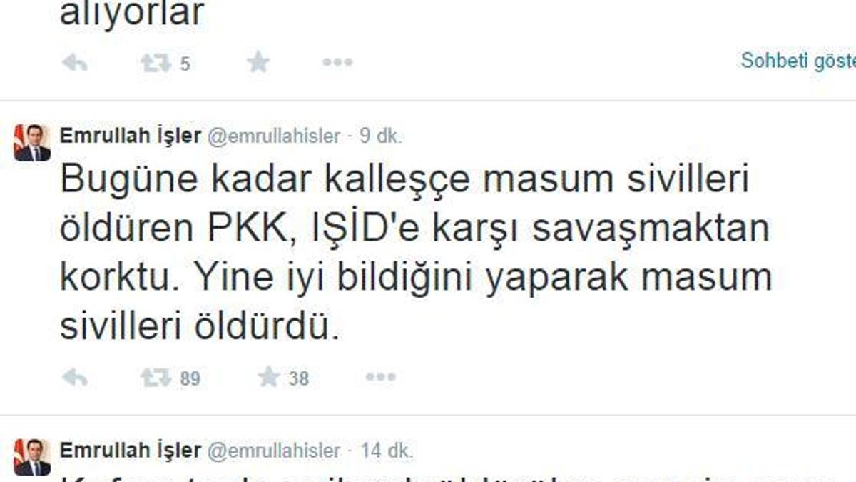 Emrullah İşler: PKK, IŞİD'den korktu