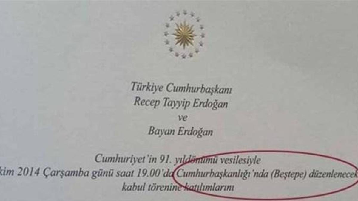 29 Ekim davetiyesinde dikkat çeken ayrıntı
