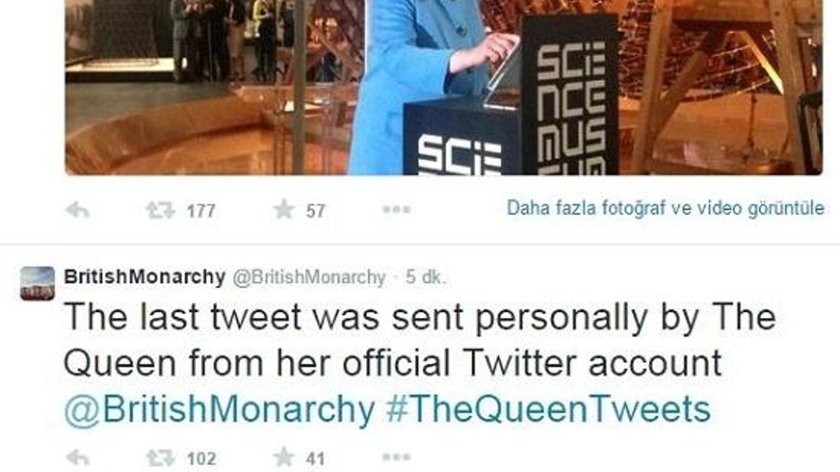 Kraliçe'den ilk tweet!