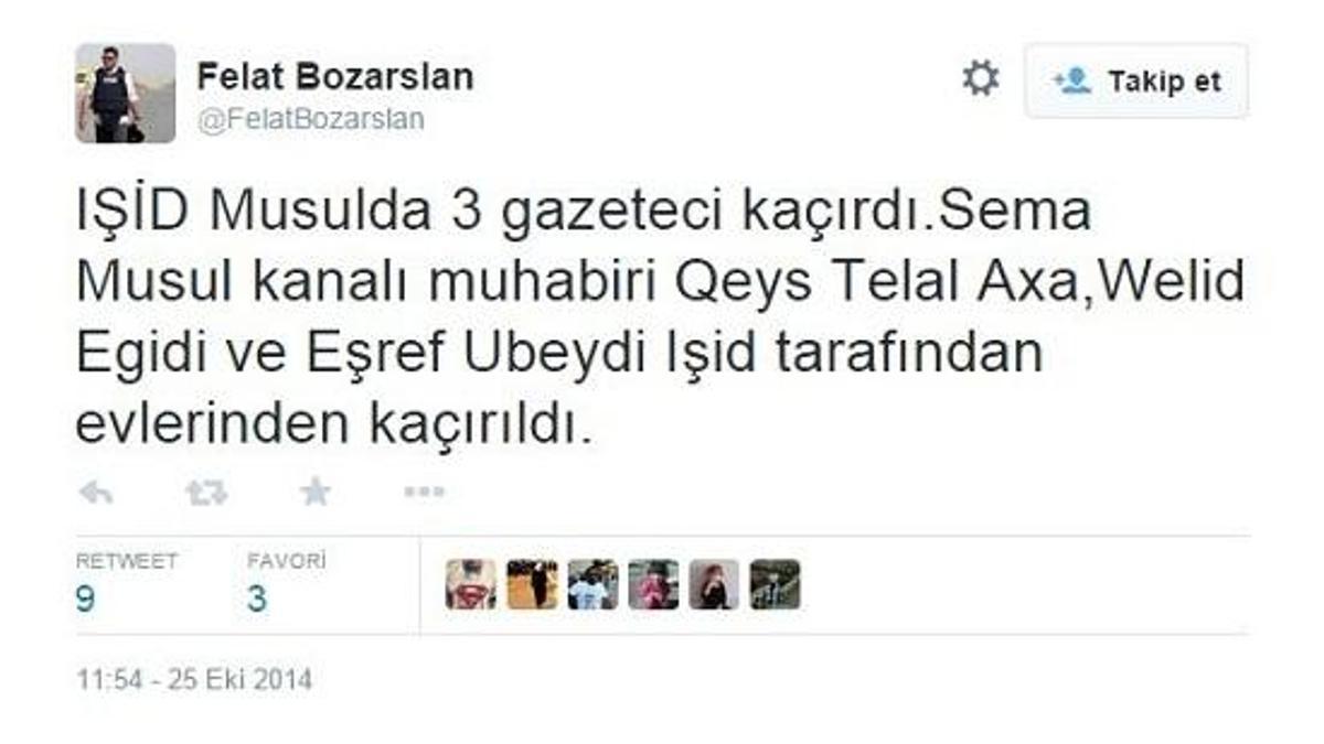 IŞİD 3 gazeteci kaçırdı