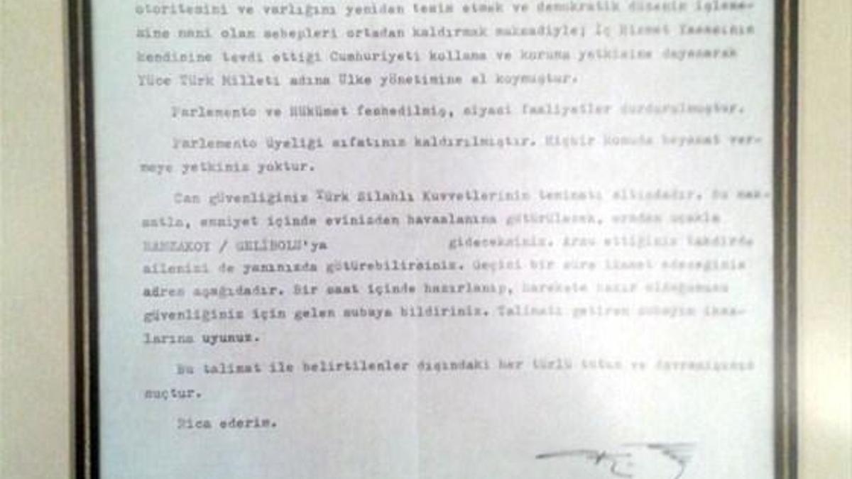 Evren'in yazdığı 34 yıllık sır mektup ortaya çıktı!