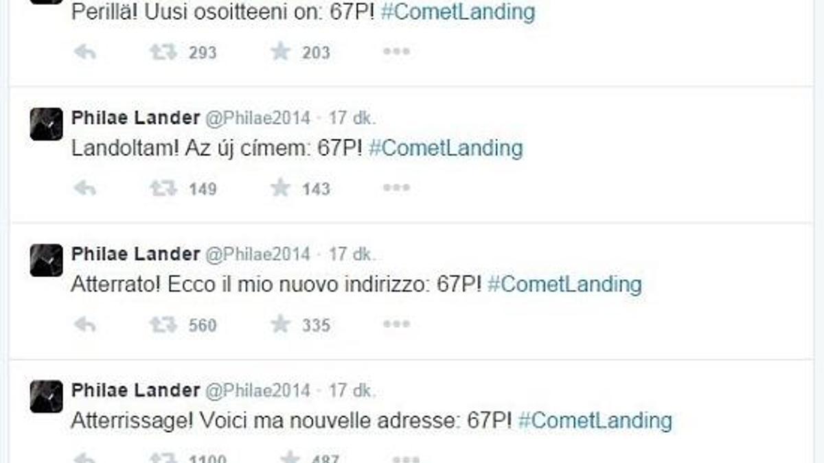 Dünyanın takip ettiği Philae, Türkçe Tweet atmadı!
