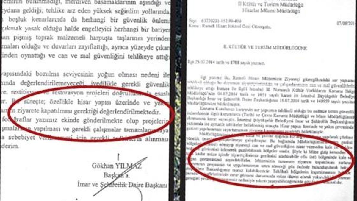 Rumeli Hisarı’nda çökme tehlikesi!