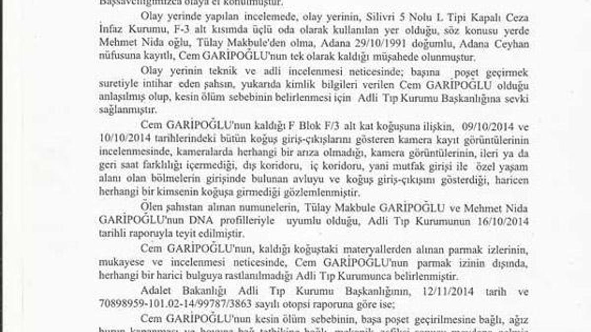 Garipoğlu'nun intiharında flaş gelişme!