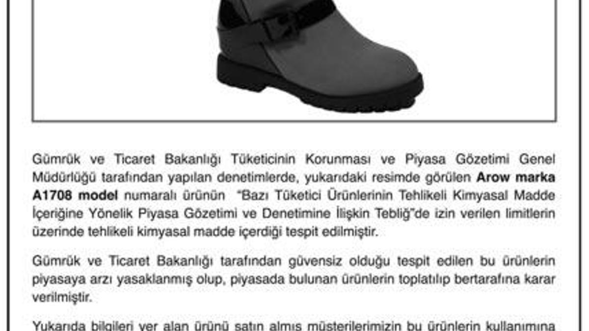 O ayakkabıları piyasadan toplamak için ilan verdiler