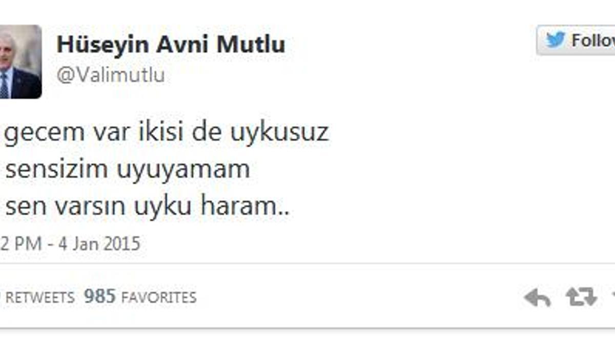 Eski validen 'aşk' tweeti