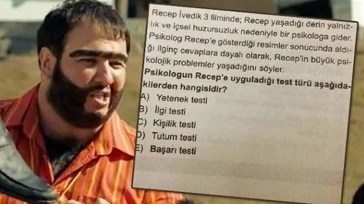 'Recep İvedik' KPSS sorusu oldu
