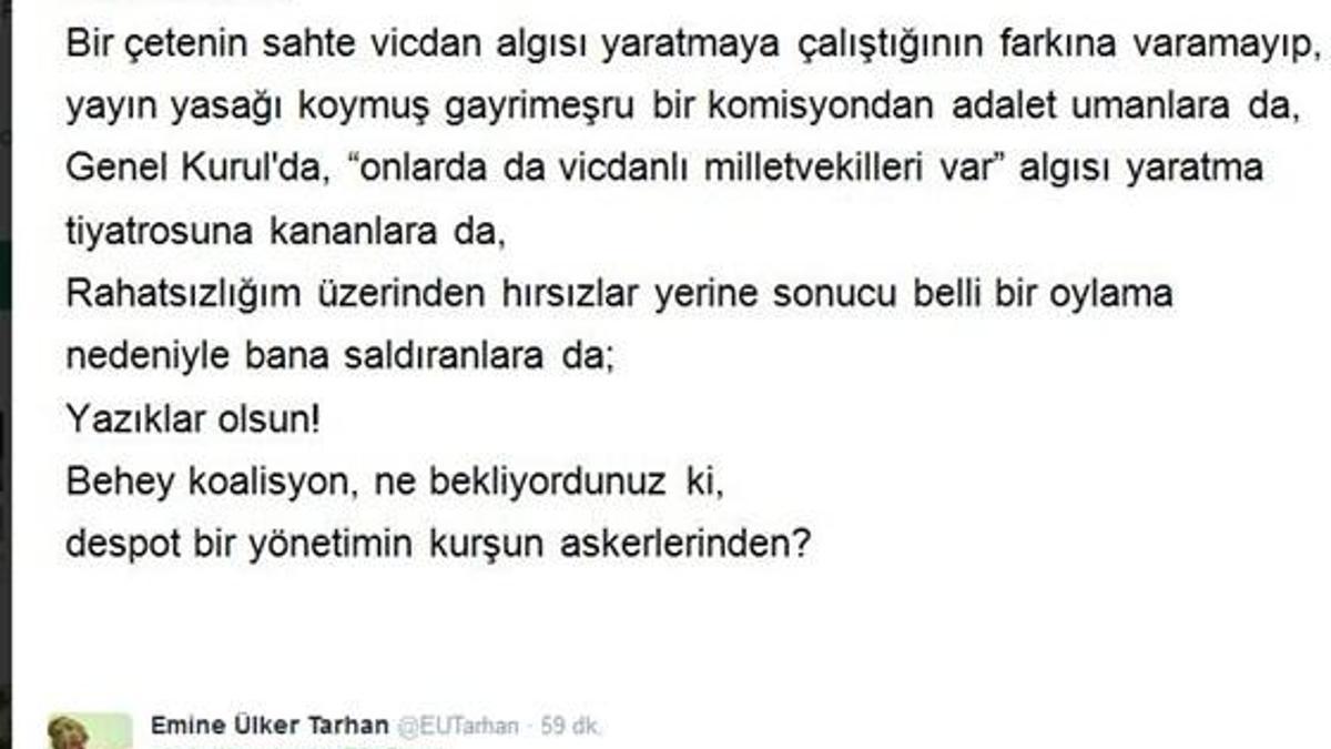 Tarhan: Bana saldıranlara yazıklar olsun