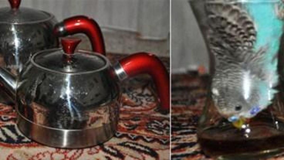 Çayını ince belli bardakta seviyor