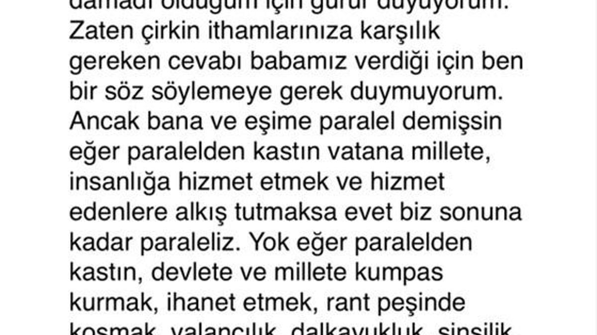 Arınç'ın damadından Gökçek'e yanıt!