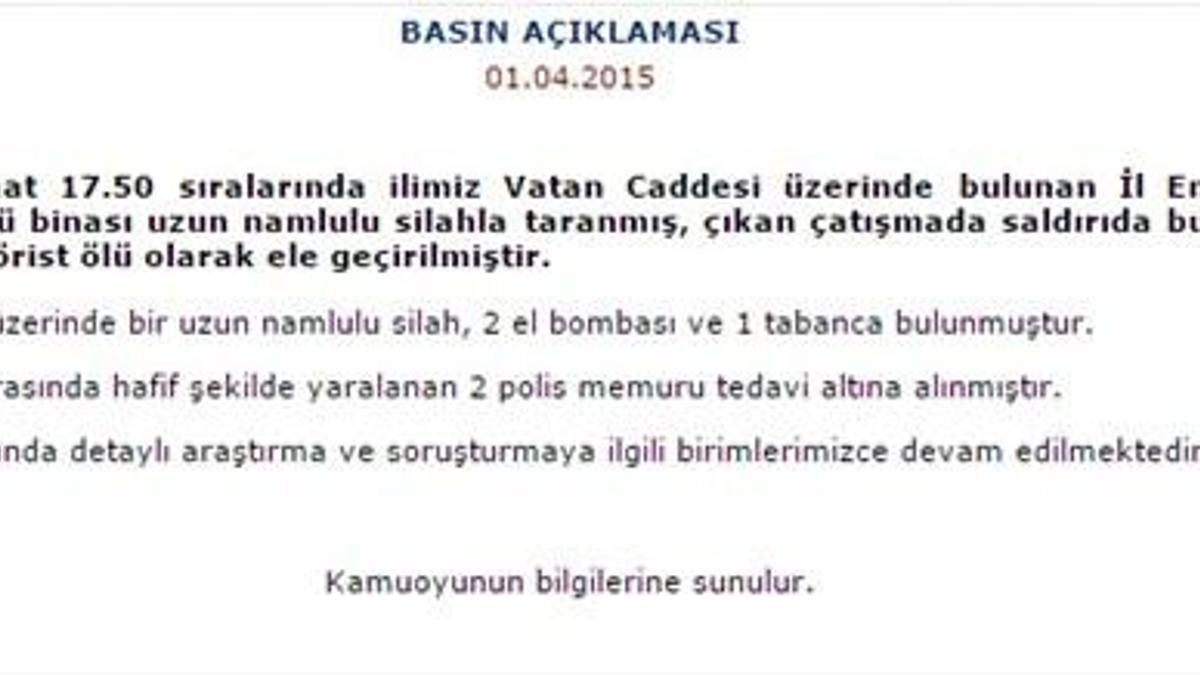 İstanbul Emniyet Müdürlüğü'ne saldırı