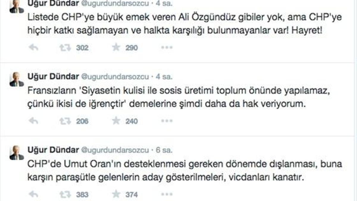 CHP'ye en sert tepki Uğur Dündar'dan