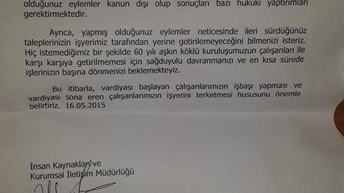 Eylem bir firmaya daha sıçradı