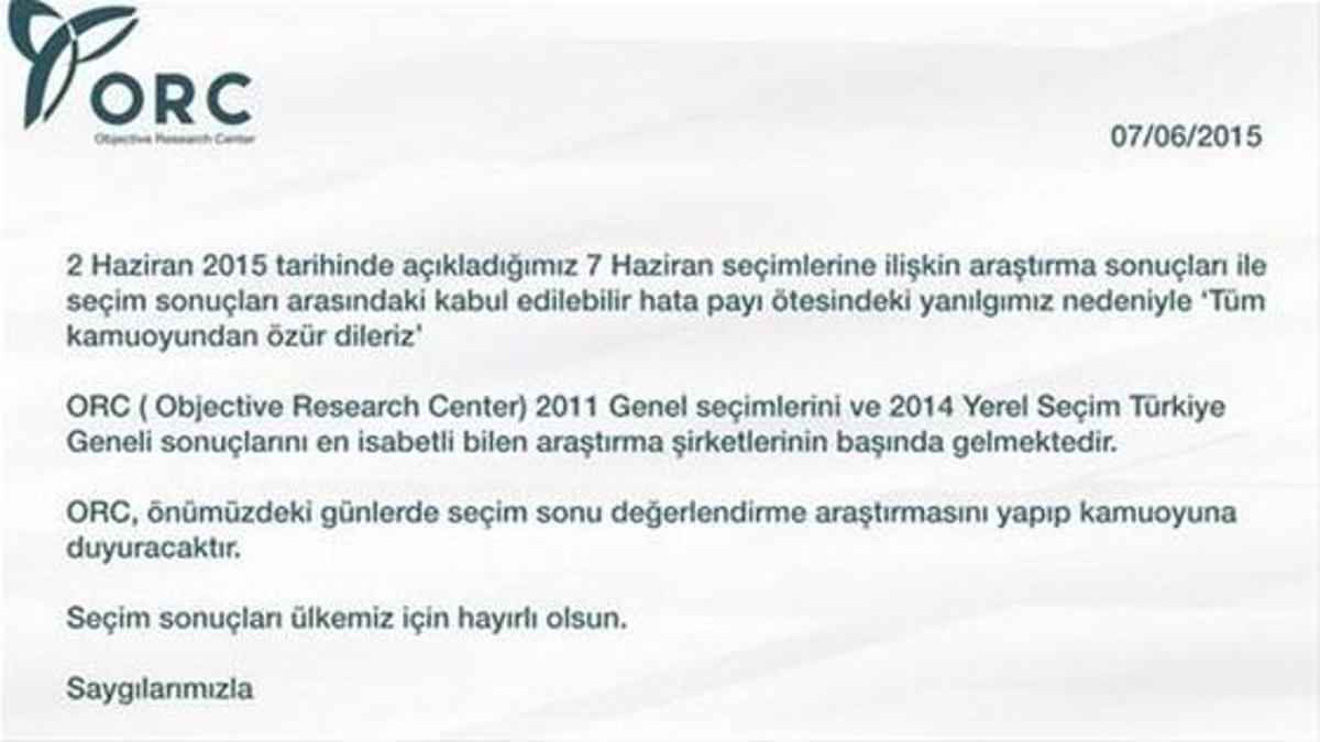 ORC özür diledi!