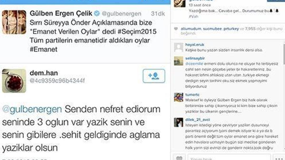 Gülben Ergen'den Sırrı Süreyya'lı seçim paylaşımı