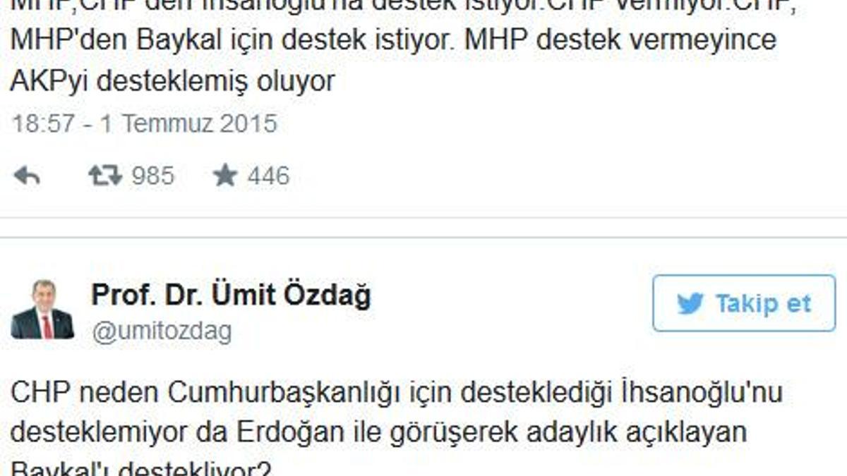 MHP'den CHP'ye ilk yanıt