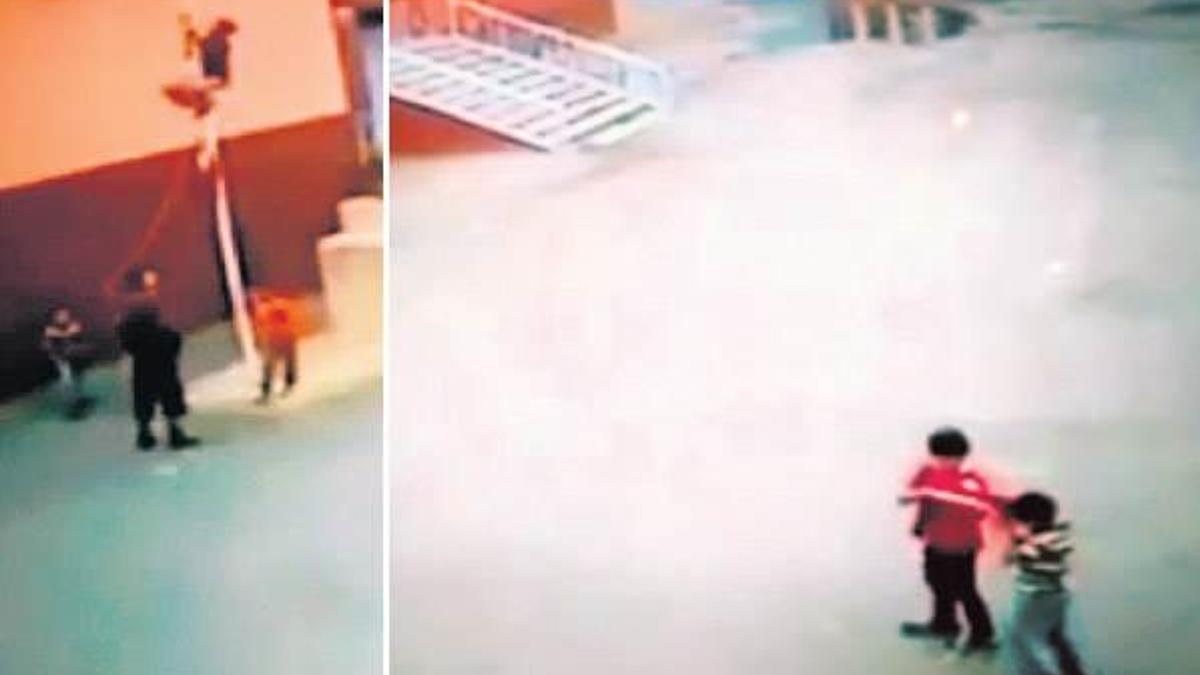 PKK’lılar bayrak indirdi çocuklar göndere çekti