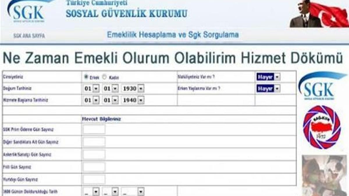 Ne zaman emekli olurum online sorgulama ekranı!