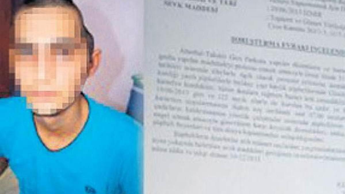 O liseli mektupla tutuklanmış
