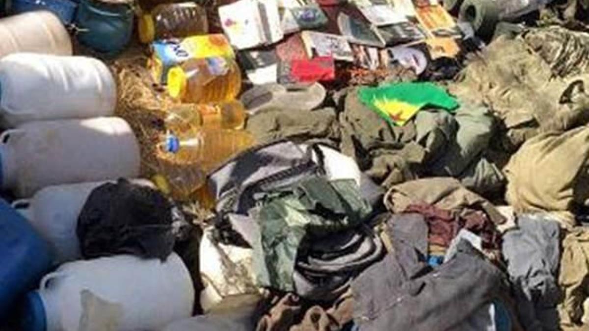 Iğdır’da PKK’nın erzak deposu mağara bulundu