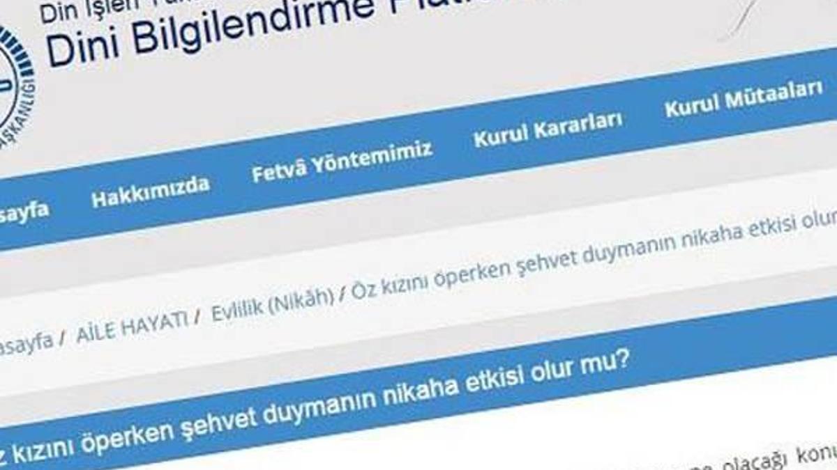 Diyanet o sayfayı kapattı