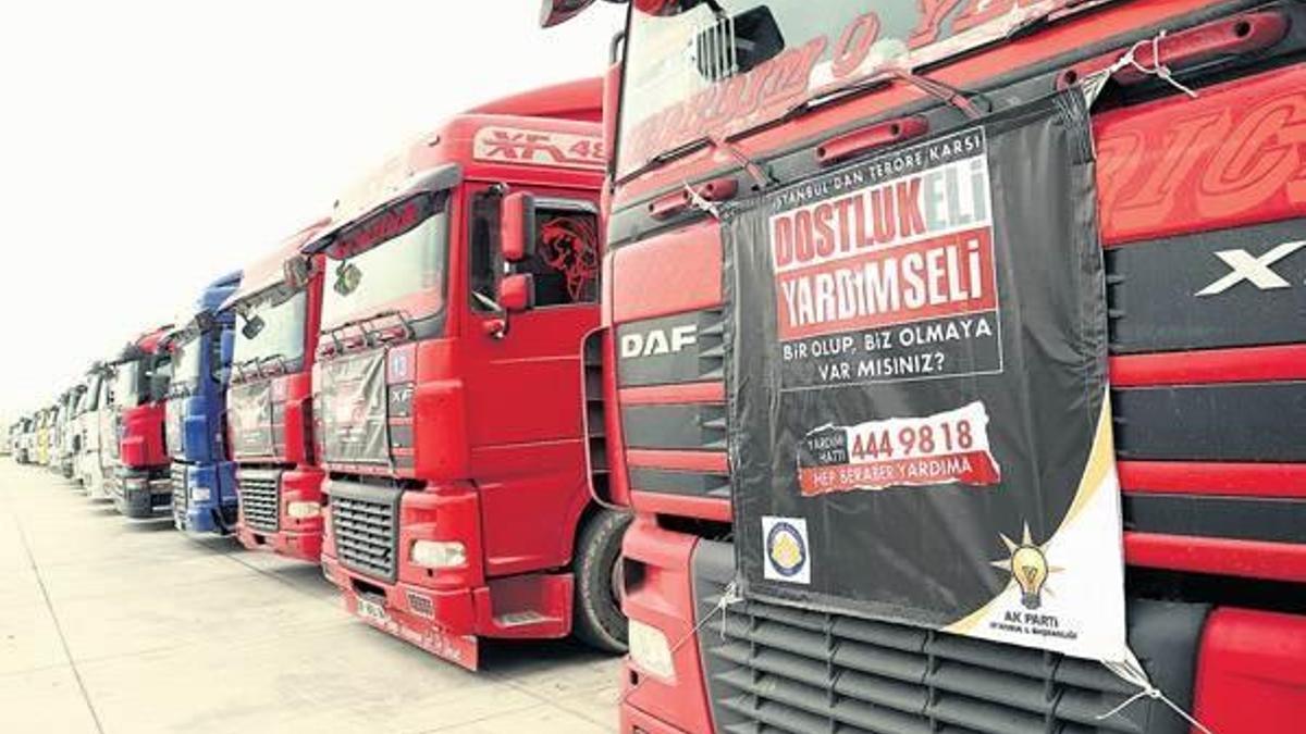 56 TIR yardım için yola çıktı