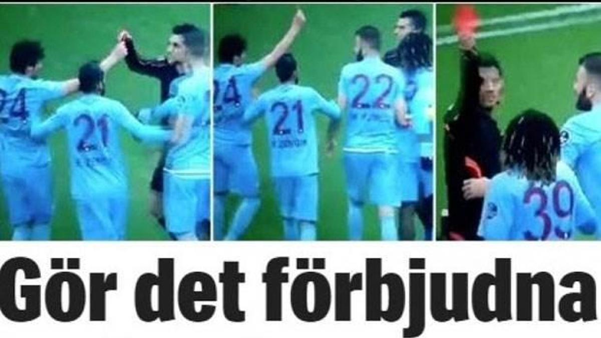 'Kızgın oyuncu hakeme kırmızı kart gösterdi'