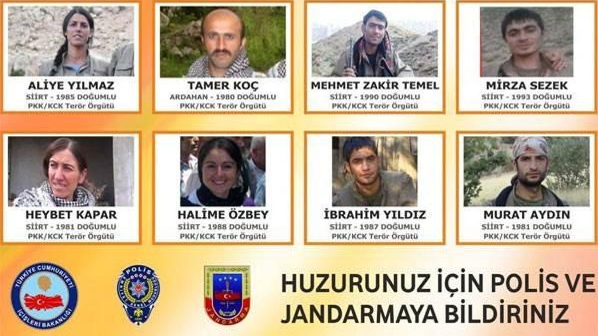 Aranan teröristlerin fotoğrafları billbordlarda