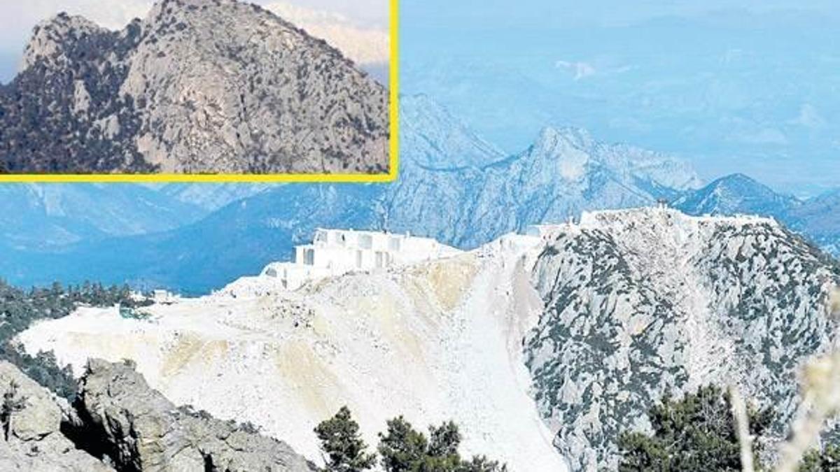 Mermer ocağı 20 yılda bir tepeyi yok etti!