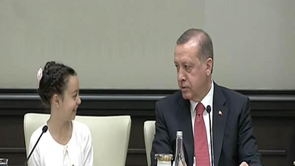 Erdoğan çocukları kabul etti