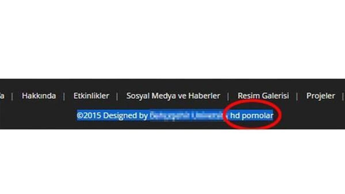 Üniversitenin internet sitesinde porno linki