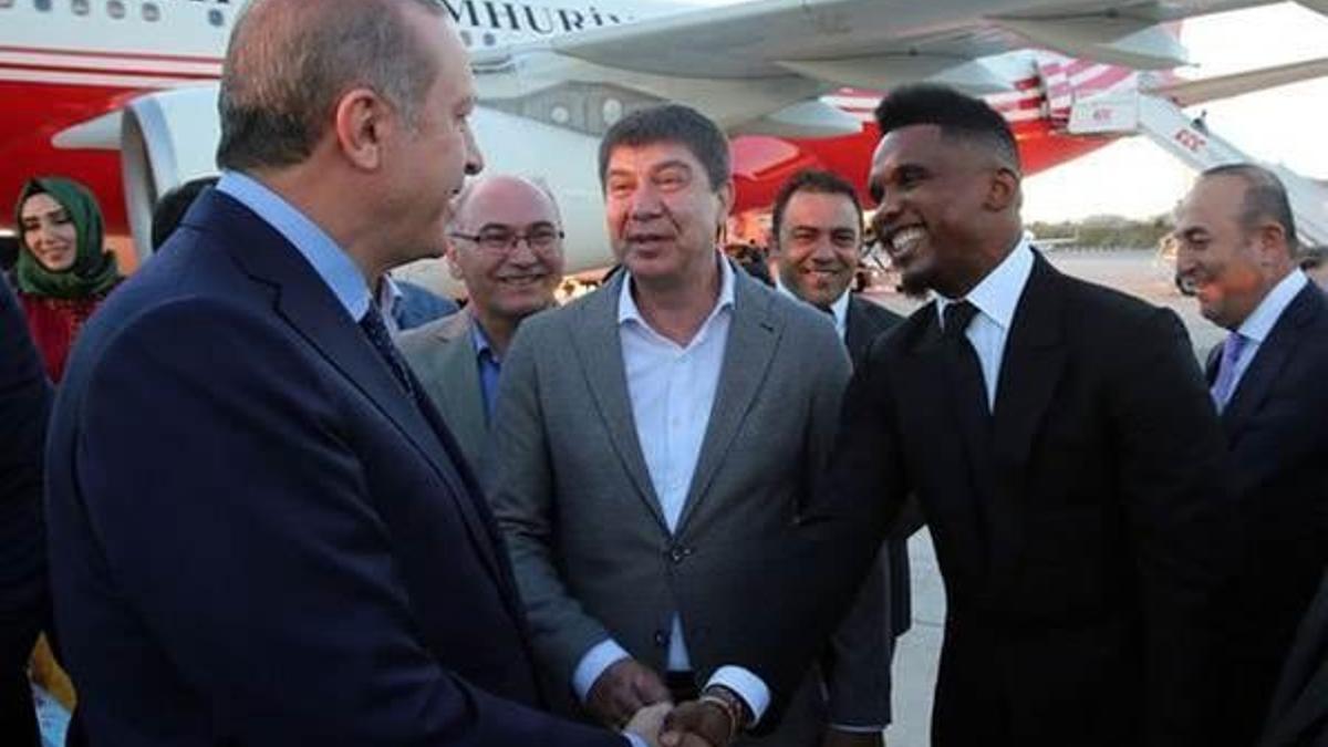 Cumhurbaşkanı Erdoğan'ı Eto'o karşıladı