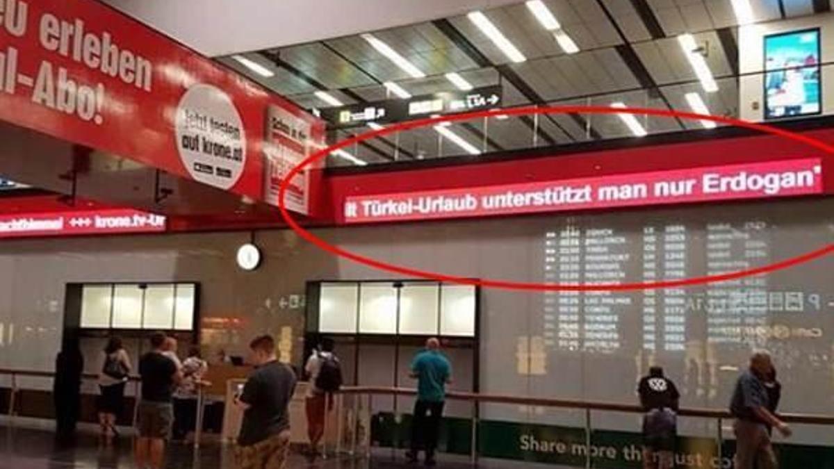 Viyana Havalimanı'nda küstah yazı