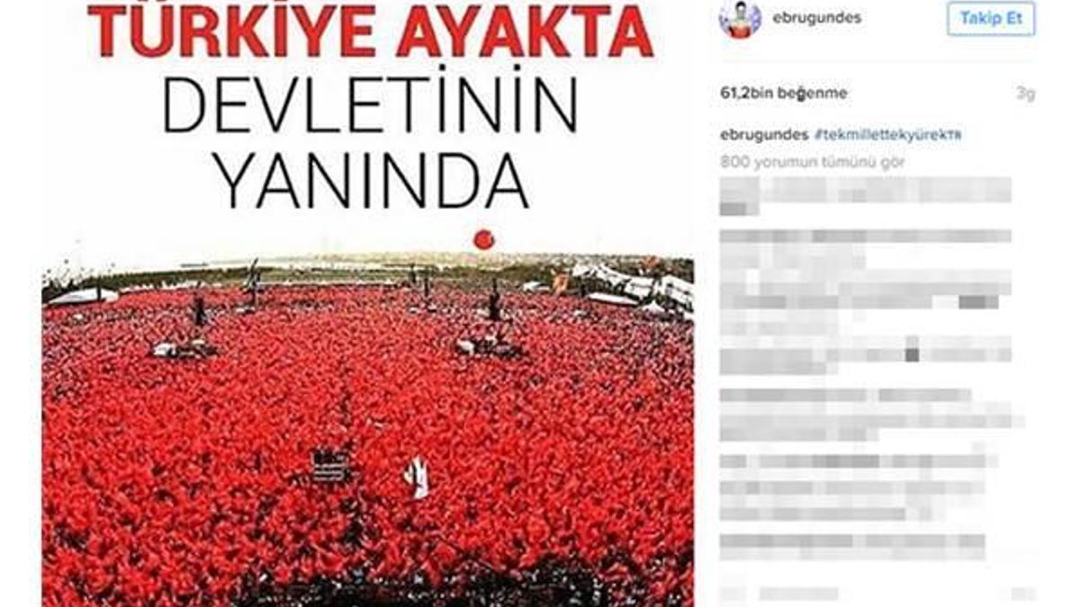 Ebru Gündeş'ten Yenikapı paylaşımı