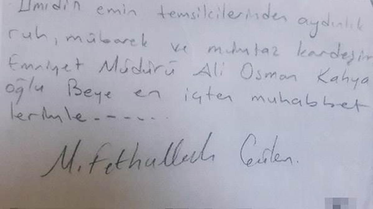 Eski emniyet müdürünün evinde çıkan Gülen imzalı o not