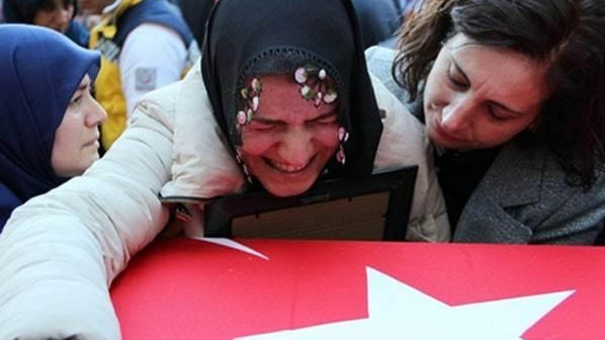 Şehit eşinin feryadı yürek dağladı