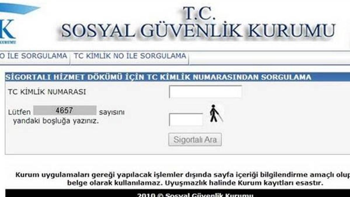 SSK ve Bağ-Kur kurumlarına bağlı vatandaşlar prim gün sorgulamalarını internetten yapabiliyor!