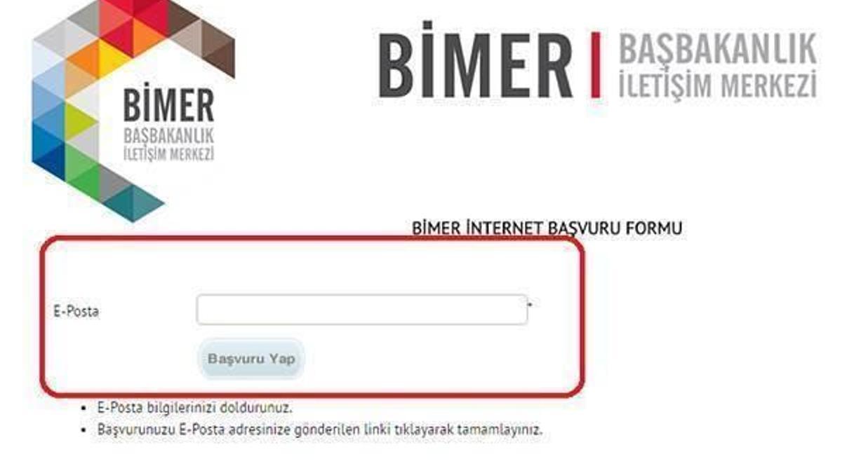 BİMER sorgulama ekranına giriş