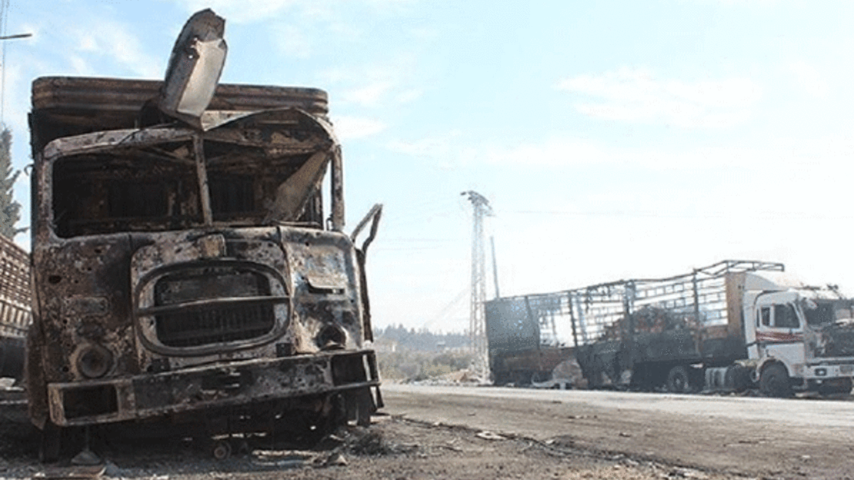 'Rejim yardım konvoyuna saldıranları koruyor' iddiası