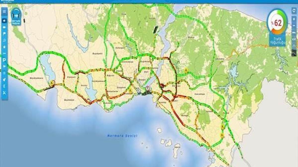 İstanbul'da yoğun trafik