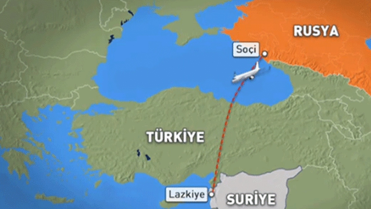 Suriye'ye giden Rus uçağı düştü!