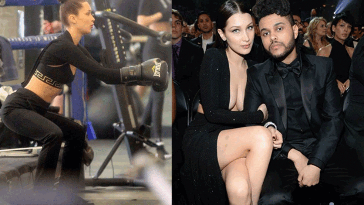 Bella Hadid kendini boksa verdi