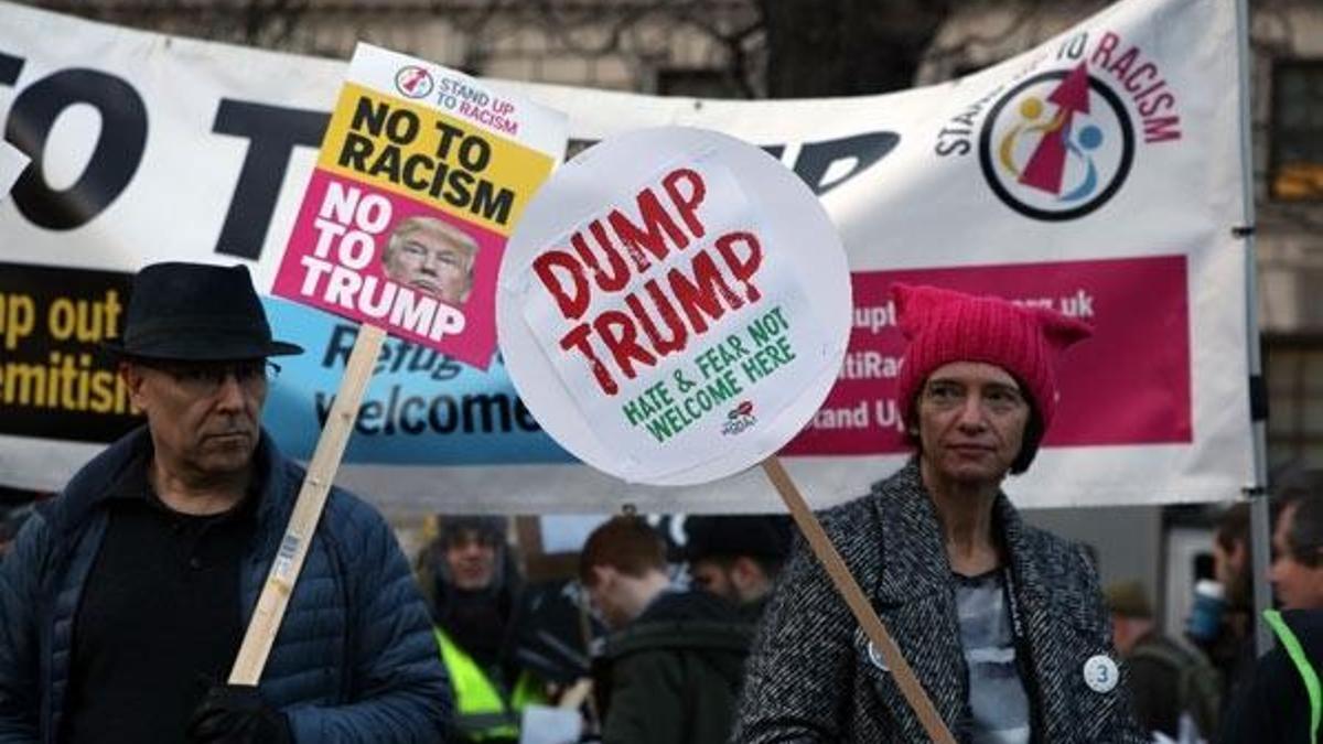 İngiltere'de Trump protestosu!