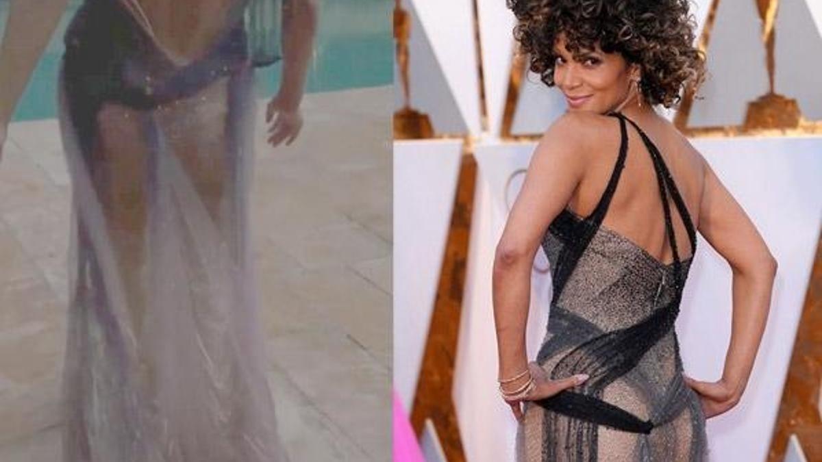 Halle Berry Oscar'dan sonra soyunup havuza girdi!
