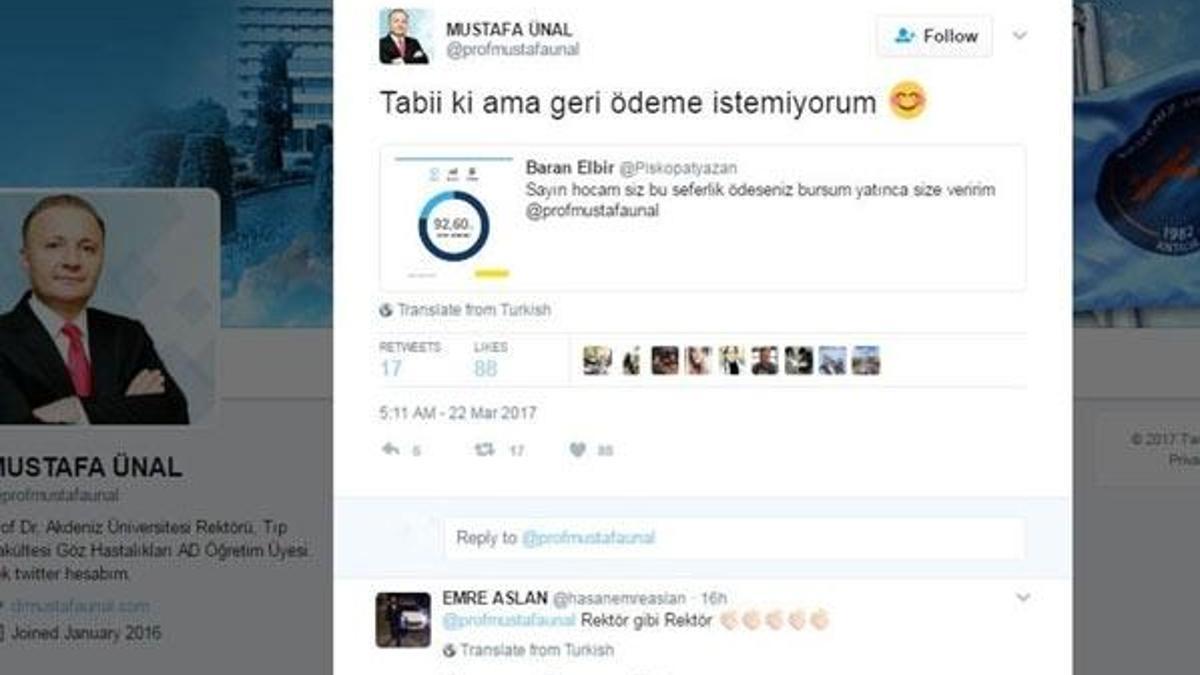 Sosyal medyadan rica etti, rektör faturasını ödedi