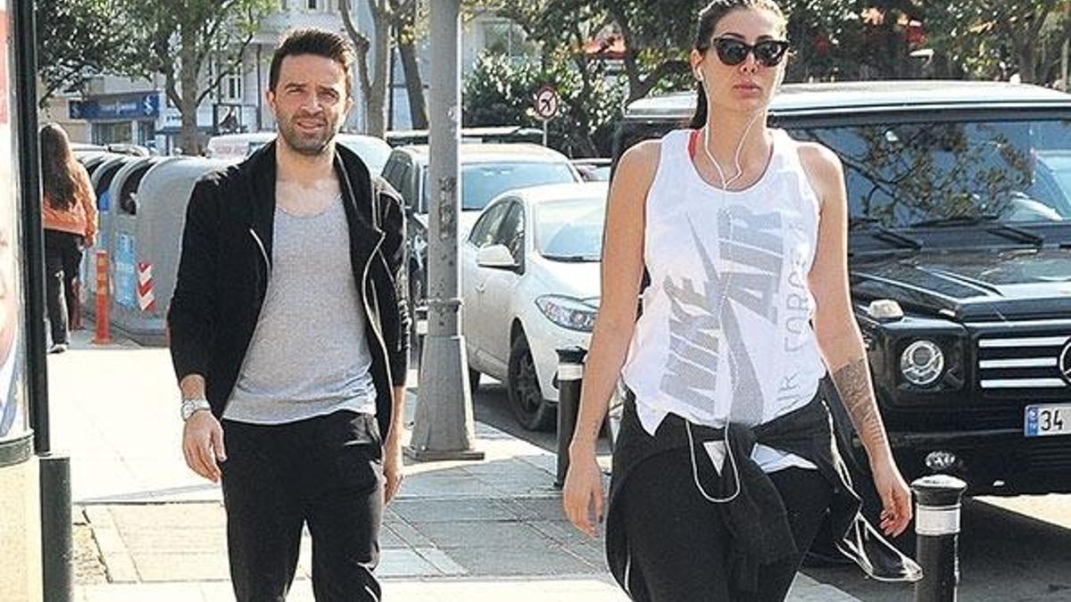 Eşi ile spor yaptı